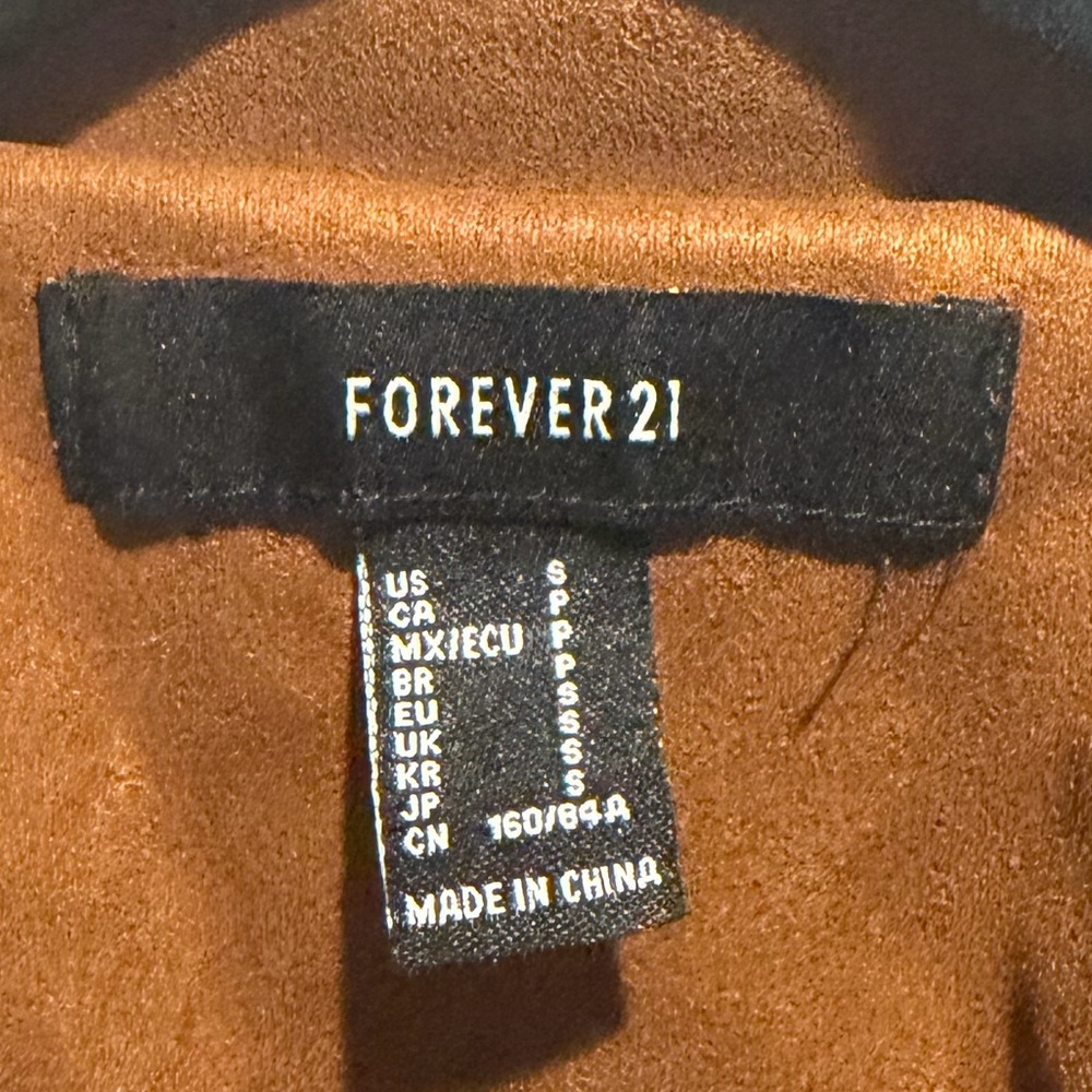 Forever 21 Tan Faux Suede Moto Jacket - Picture 3 of 4